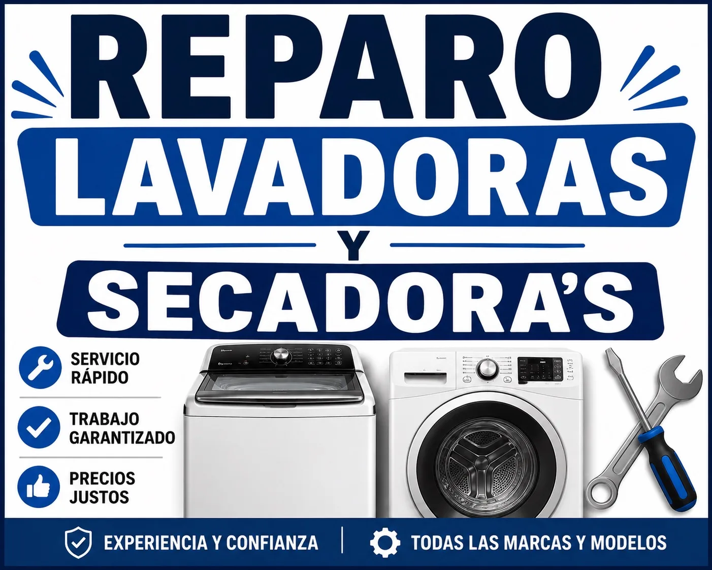 Reparo Lavadoras y Secadoras – Servicio Rápido y Garantizado